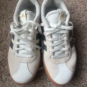 Adidas women’s White and Navy with Gum Sole| size 8| worn one time|